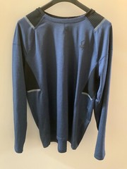 Mens size 2XL blue gray Base Layer shirt jumper Winter Outdoor hiking gym sports