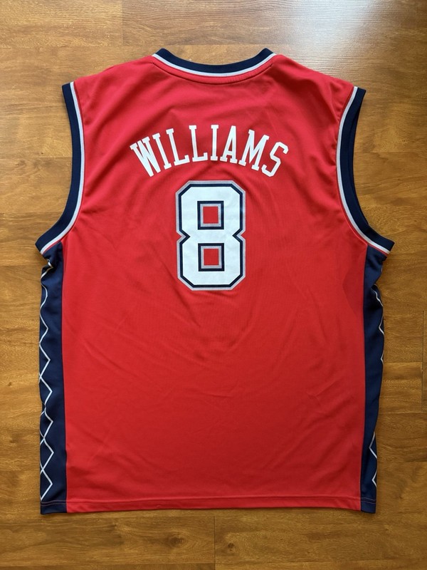 Adidas New Jersey Nets Deron Williams #8 NBA Jersey Men’s XL Red Authentic gallery
