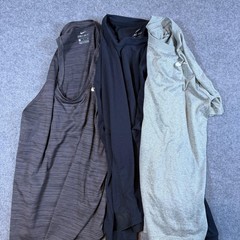 Nike Dri-FIT Shirt Lot 3 Mens Small Black Gray Tank Tee Long Sleeve Running