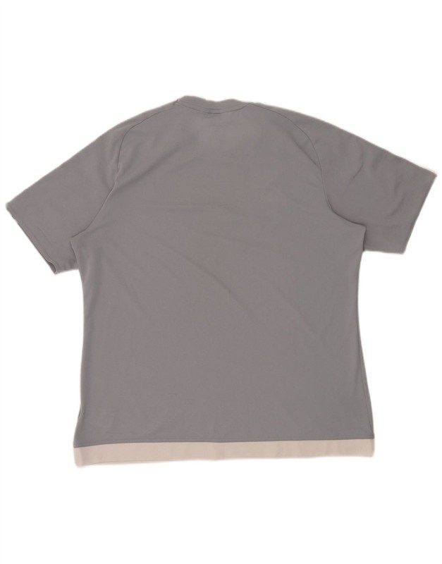 ADIDAS Mens Climalite T-Shirt Top XL Grey Colourblock Polyester DT09 gallery