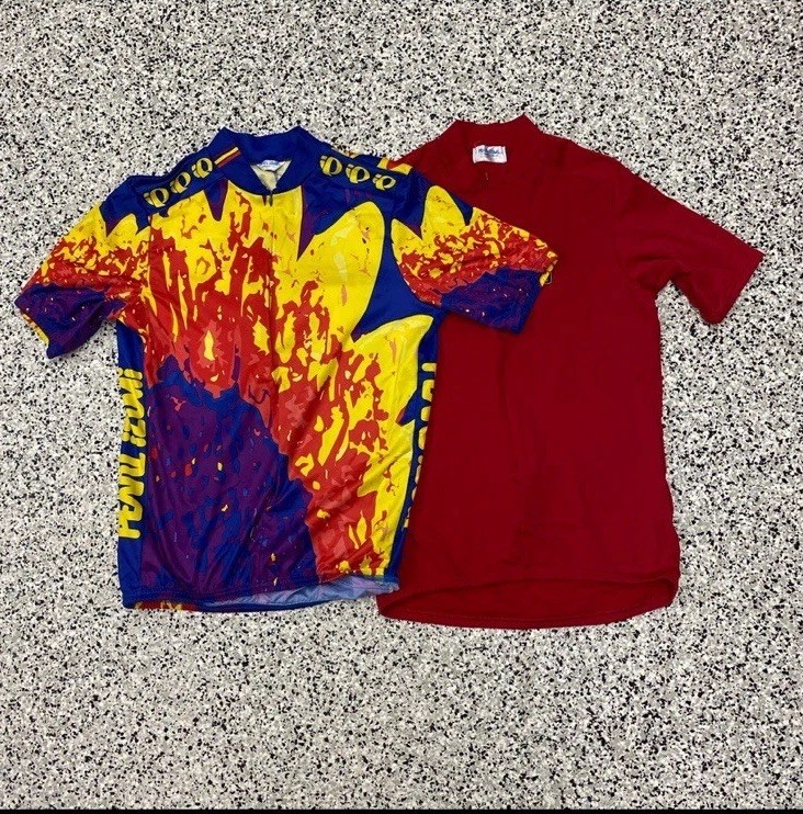 Pearl Izumi Cycling Jersey Mens Large Blue Red Full Zip Bike Lot of 2 gallery