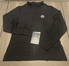 APPLE logo Employee Close Your Rings Challenge 1/4 zip Pullover Ladies S (Gold)