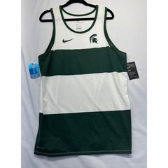 Nike Michigan State Spartans Dri-FIT Striped Tank Top Mens Large Green White NWT