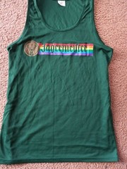Jagermeister Liquor Booze Gay Pride Rainbow Green Polyester Tank Top unisex (L)