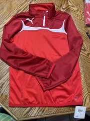 Puma Men’s Esito 653966 1/4 Zip Pullover Soccer Warm Up SMALL Custom Red