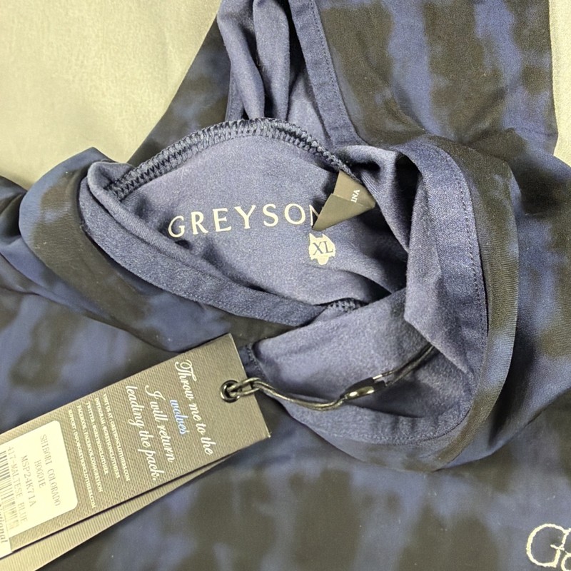 Greyson Golf Hoodie Colorado Sleeve Logo Shibori Print XL Maltese Blue MSRP $205 gallery