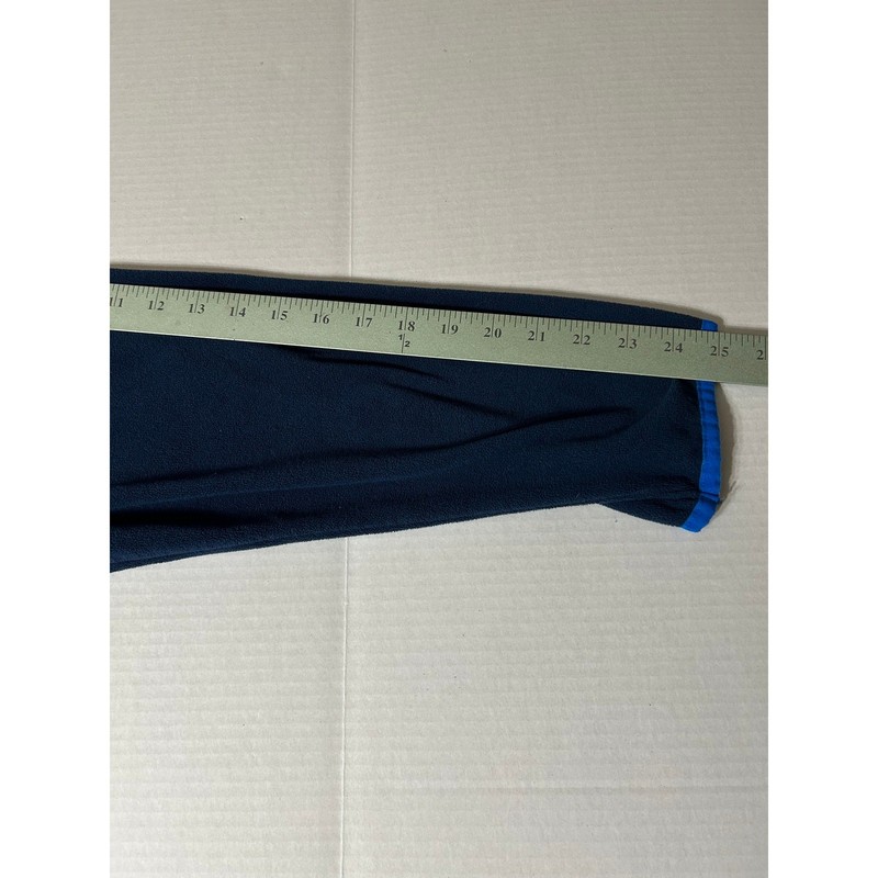 Eddie Bauer Mens 3XL Blue Fleece 1/4 Pullover Snap Front Long Sleeve w/ Pockets gallery
