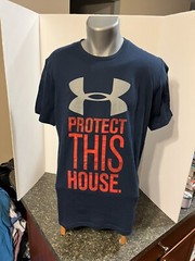 Under Armour Protect This House Men’s T-Shirt Blue Cotton Polyester Medium