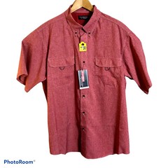 Roundtree Yorke Shirt Mens Large Performance Vented Fishing Wicking UPF 30 $49