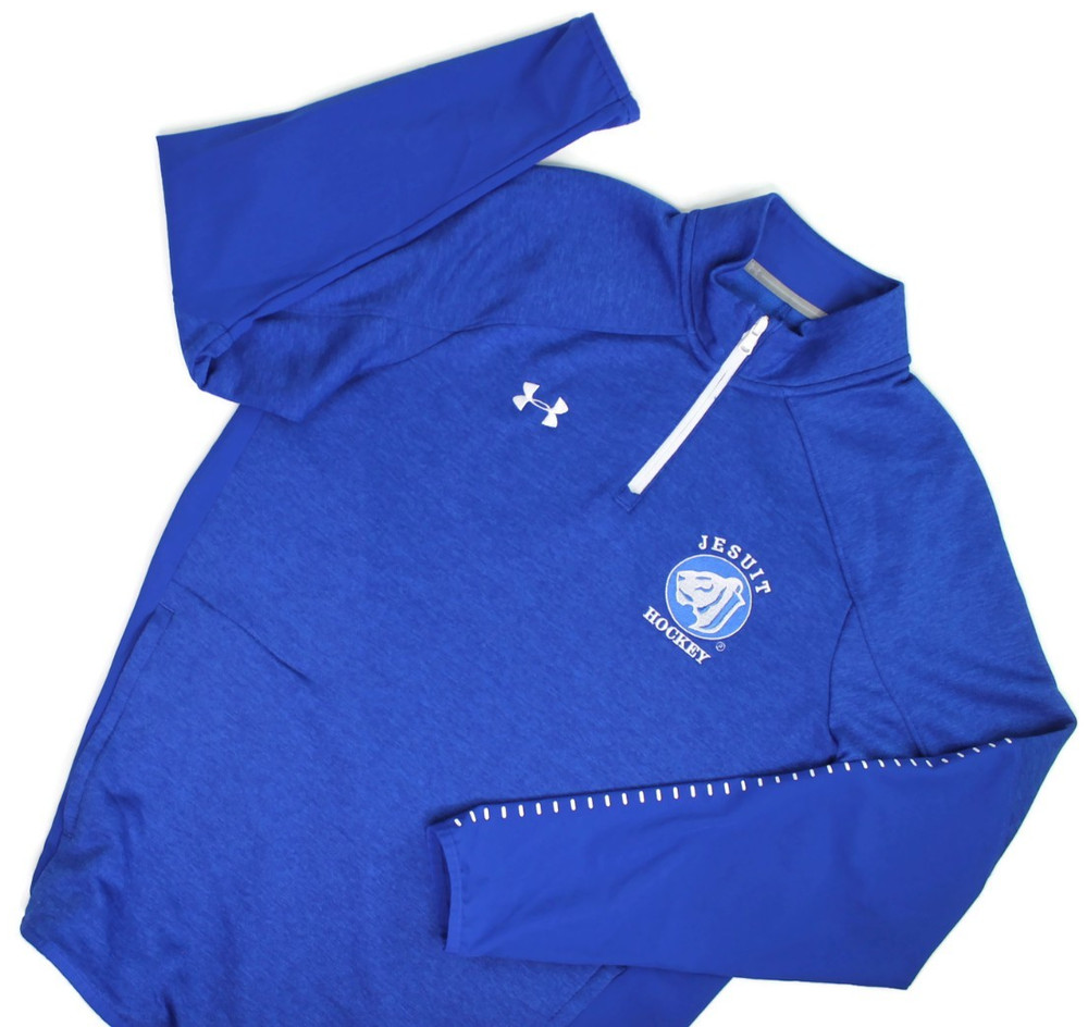 Under Armour Jesuit High School Hockey Blue Pullover Cold Gear 1/4 Zip Mens M