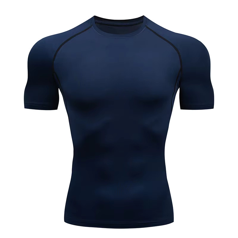 Men Compression Running T Shirt Short Sleeve Gym Fitness Athletic Sport Top Gift gallery