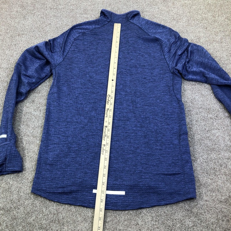 Nike Dri-FIT Pullover Mens Medium Blue Long Sleeve 1/4 Zip Reflective Top gallery
