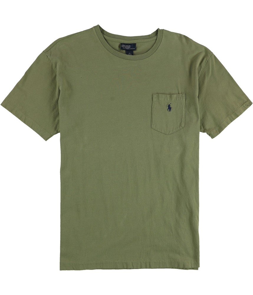 Ralph Lauren Mens Classic Fit V Neck Basic T-Shirt, green, S