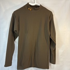 Under Armour ColdGear Large Compression Mock Neck Long Slv Base Layer Brown Mens