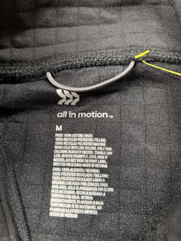 All in Motion Men's Quilted 1/4 Zip Pullover Mock Neck Black Size M gallery