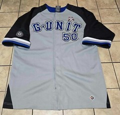 Vtg 50 Cent G-Unit Snap Button Baseball Style Jersey