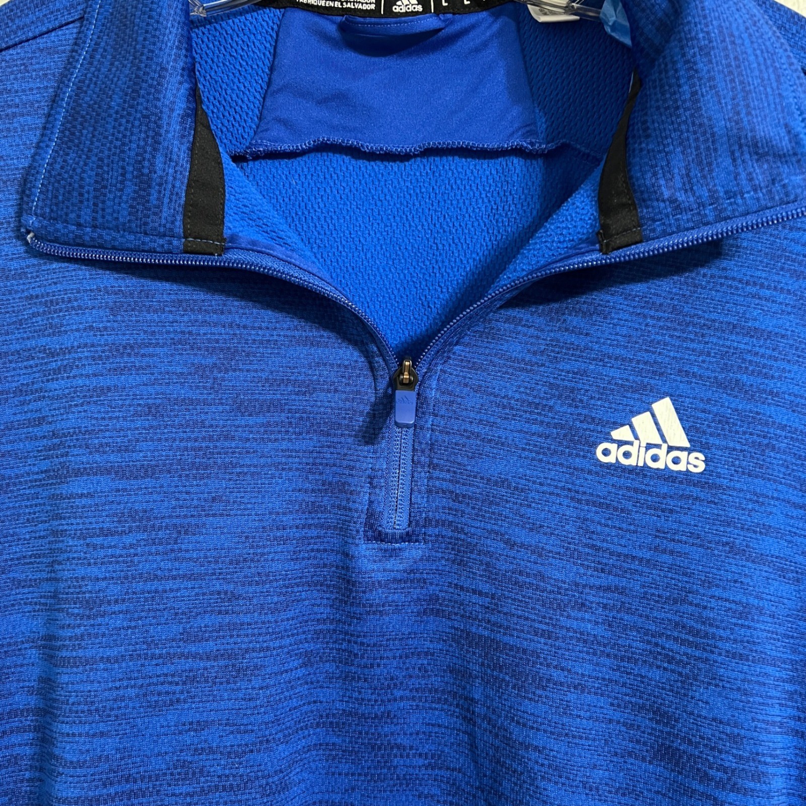 Adidas Climalite Blue 1/4 Zip Pullover Long Sleeve Athletic Shirt Men's L gallery