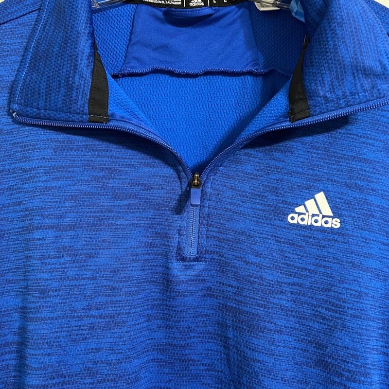 Adidas Climalite Blue 1/4 Zip Pullover Long Sleeve Athletic Shirt Men's L gallery