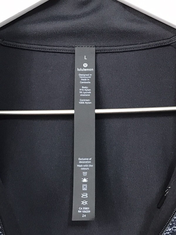Lululemon Surge Warm Shield 1/2 Zip Size L All Court Texture Black White 52258 gallery