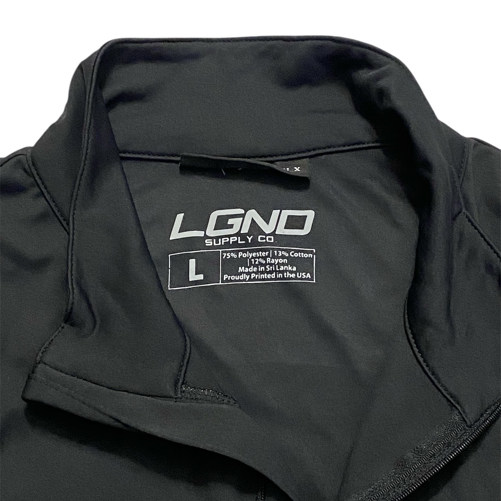 LGND Supply Co Black High Neck Long Sleeve Dri Fit Men’s Shirt Sz L gallery