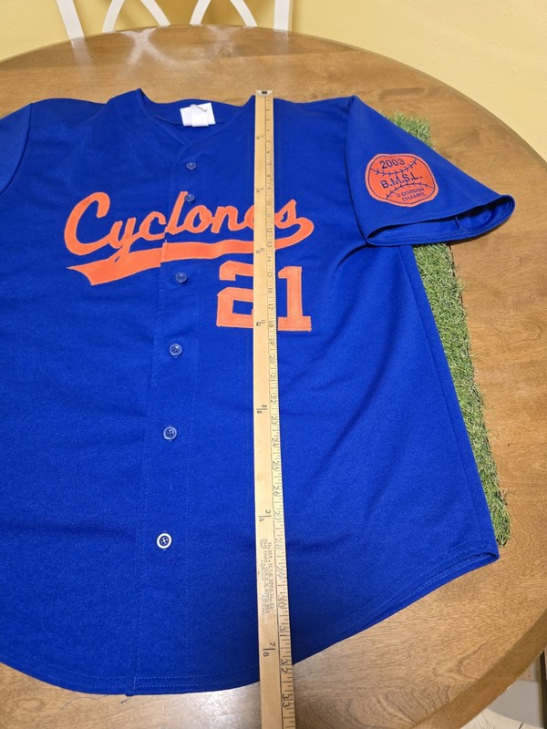 Teamwork Athletic Apparel Cyclones Blue XL Baseball Jersey #21 Santos '03 Champs gallery