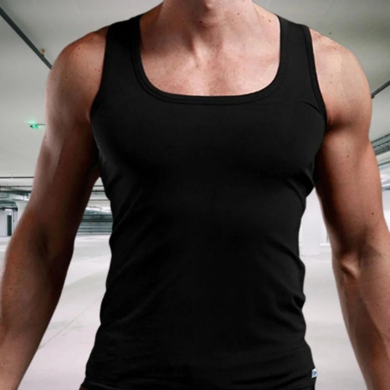 Hot Solid Color T Shirt For Men Summer Cotton Oversized T-shirt Men's Tank Top S gallery
