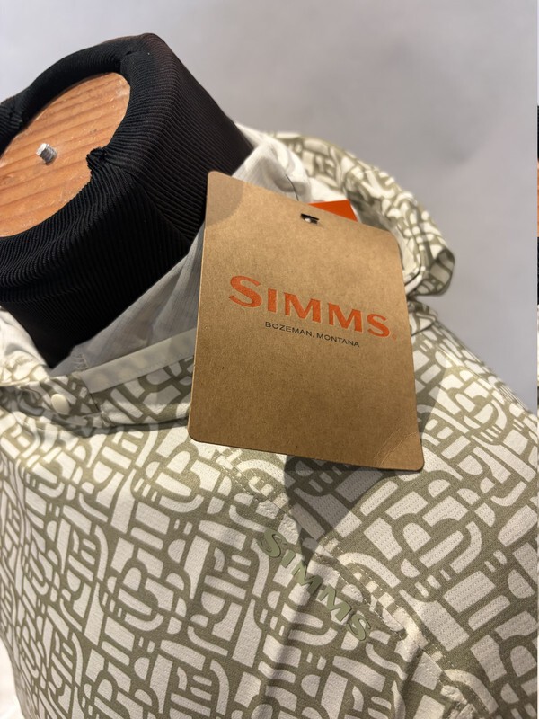 SIMMS MEN'S SOLARFLEX HOODY SUN SHIRT IN BLOCK PALE PINE 14330-1420-30 XL XLARGE gallery