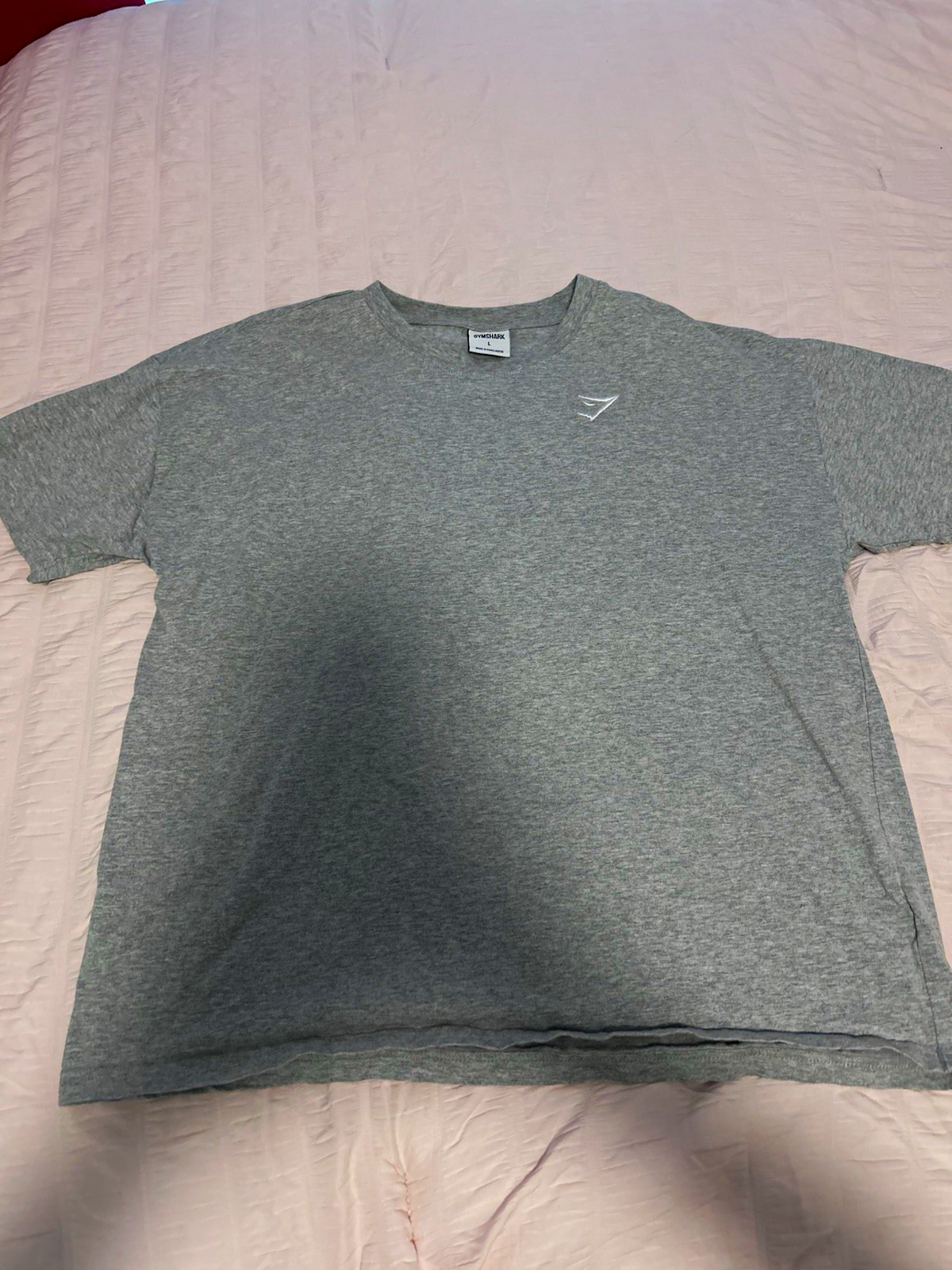Gymshark Men's Gray Crew Neck Lightweight Cotton Jersey Logo T-Shirt L gallery