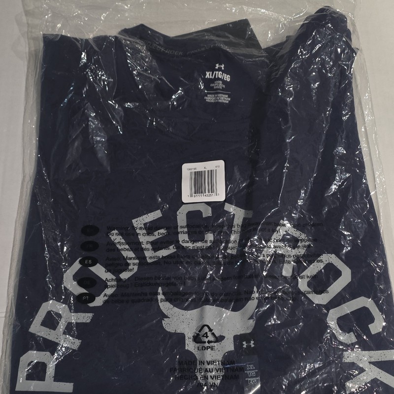 Mens Under Armour Project Rock Blue Loose Crew Neck Graphic Tank Top XL 1383195 gallery