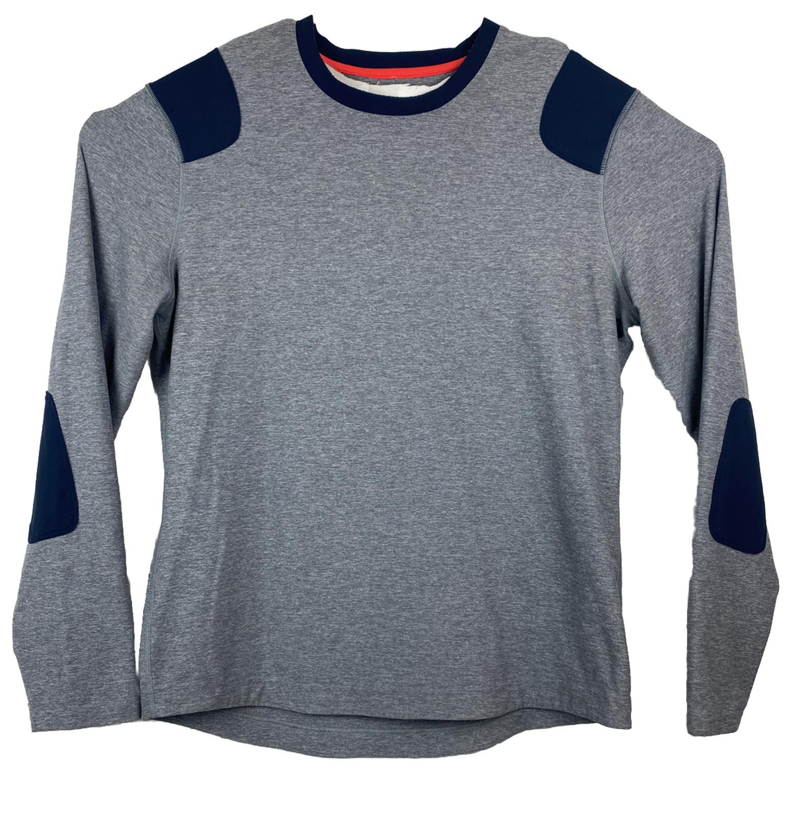 Lululemon Sprint Sweatshirt Men XL Gray Blue Elbow Shoulder Patches Soft gallery