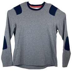 Lululemon Sprint Sweatshirt Men XL Gray Blue Elbow Shoulder Patches Soft