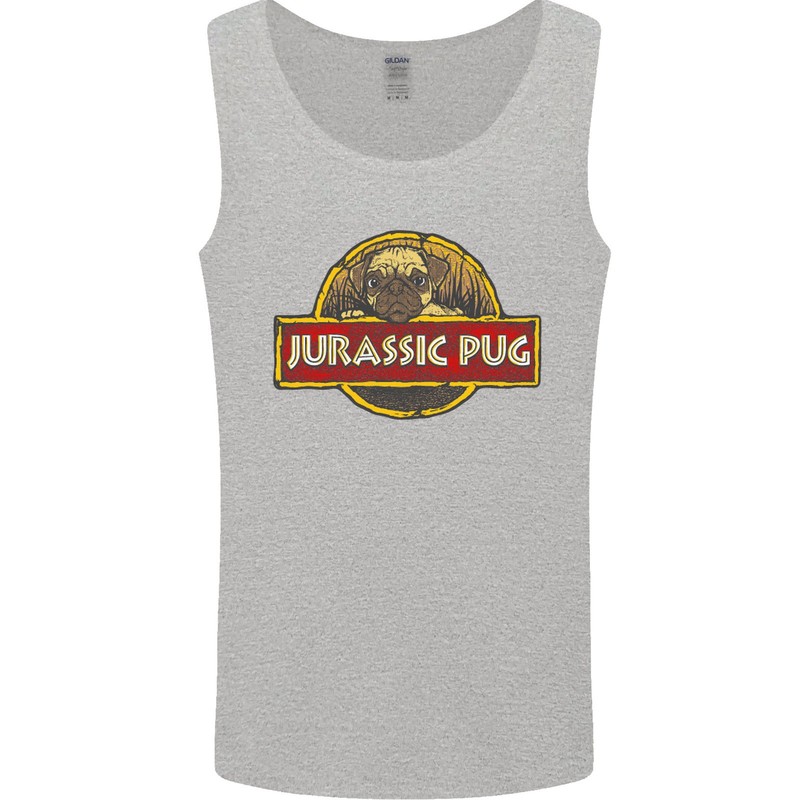 Jurassic Pug Funny Dog Movie Parody Mens Vest Tank Top gallery