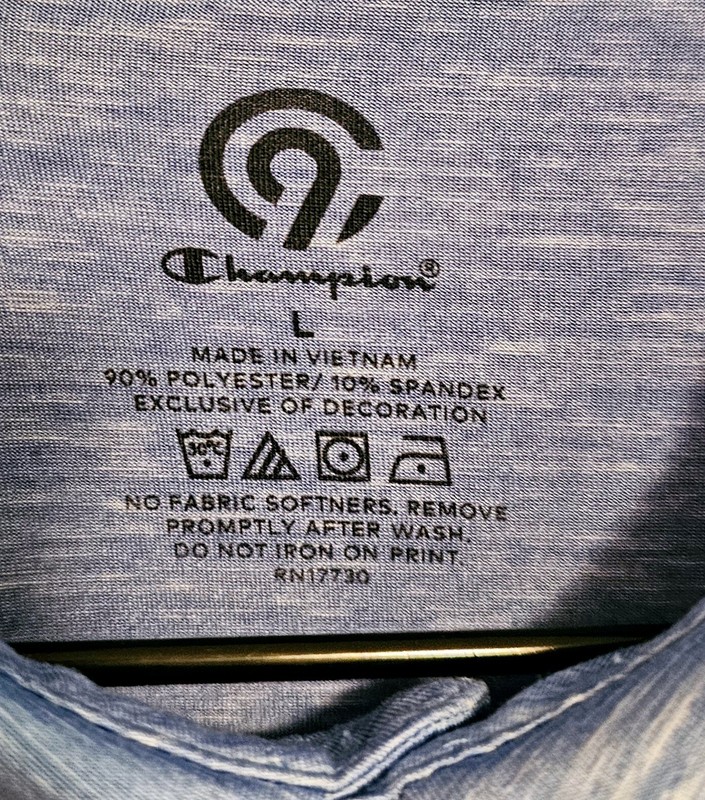 Champion Essentials Polo Shirt Men's Golf Tennis Stretch Split Hem Blue Large gallery