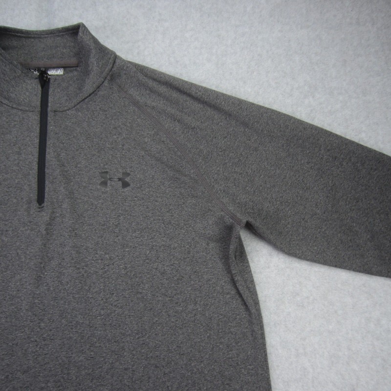 Under Armour Pullover Mens Medium Gray Heatgear Loose Fit 1/4 Zip Long Sleeve gallery