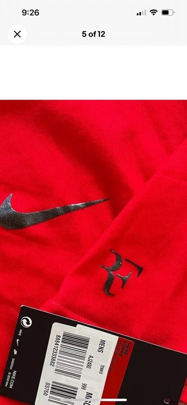 Nike Men’s S Roger Federer RF 2017 US Open Polo Tennis Shirt V-Neck Crew gallery