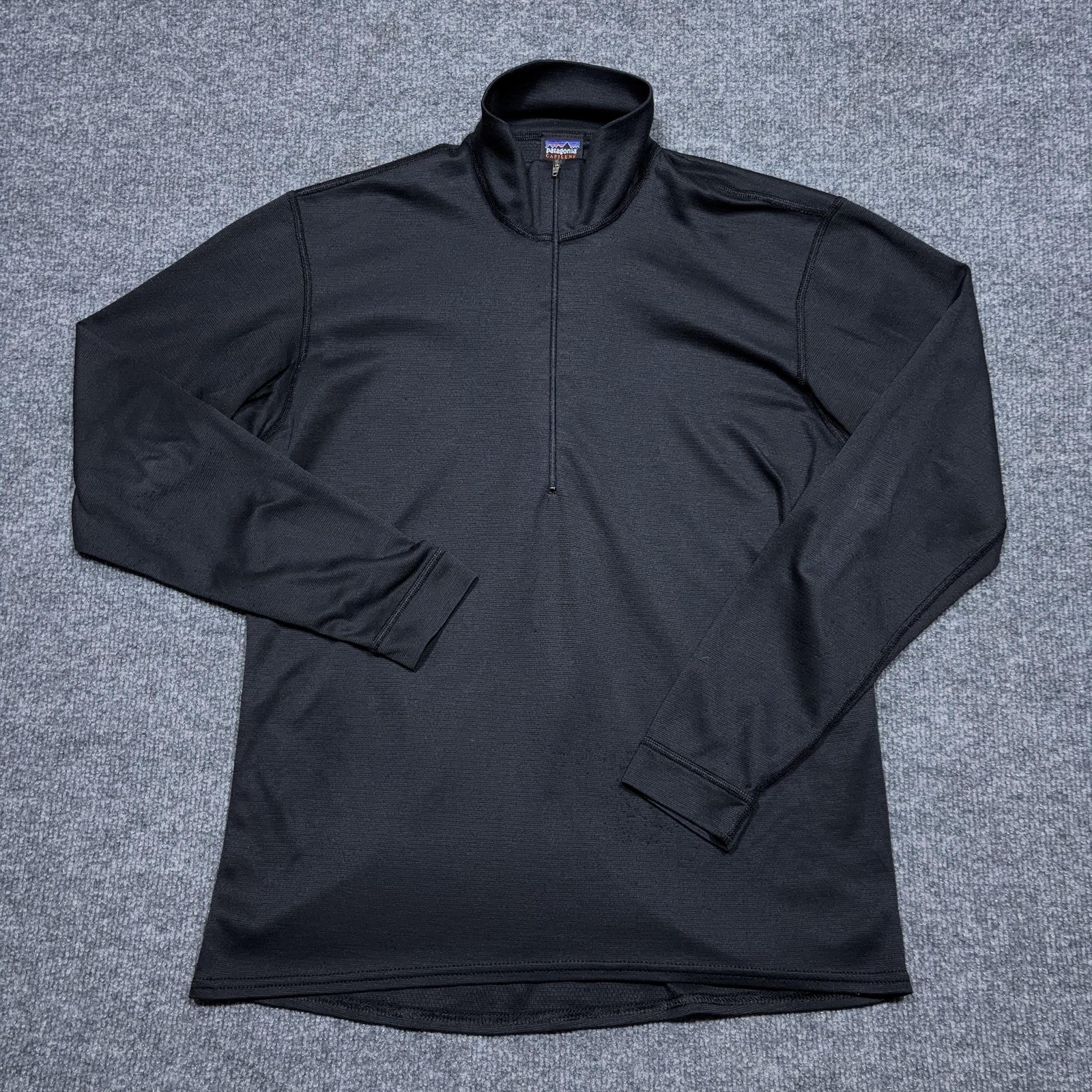 Patagonia Shirt Mens Small Black Capilene 1/4 Zip Baselayer Hiking Skiing gallery