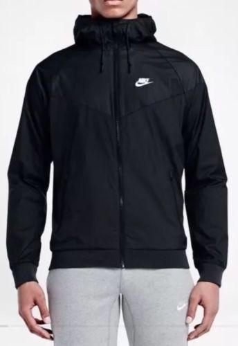 Nike MEN'S Sportswear Windrunner Black White Running Jacket SIZE 2XL BRAND NEW gallery