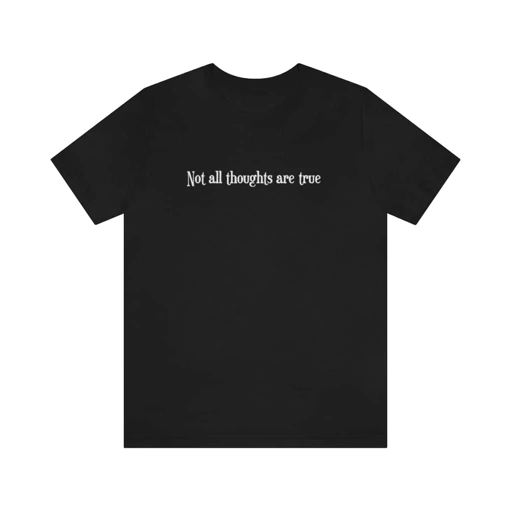 Bella & Canvas Short Sleeve Tee "Thoughts" white graphic w gallery