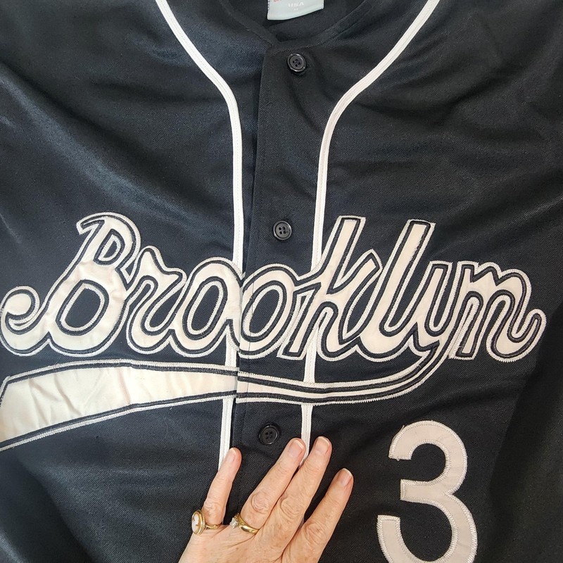 Brooklyn Baseball Jersey Mens Medium Black Button Front Evolution Jeans #3 gallery