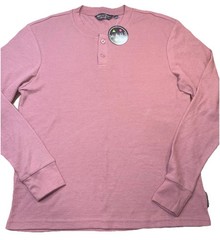 MAUI AND SONS Pullover Thermal Waffle Henley Pullover Surfer Beach Rose Small