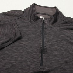 REI Co-op Shirt Mens Medium 1/4 Zip Gray Heather Long Sleeve Pullover Activewear