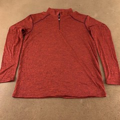 A4 Men’s Size Small Red Tonal Space-Dye Long Sleeve Quarter-Zip Pullover N4010