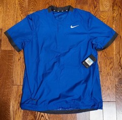 $60 NIKE Baseball Men’s Medium Blue Short Sleeve Cage Vented Jacket BQ3237 NWT