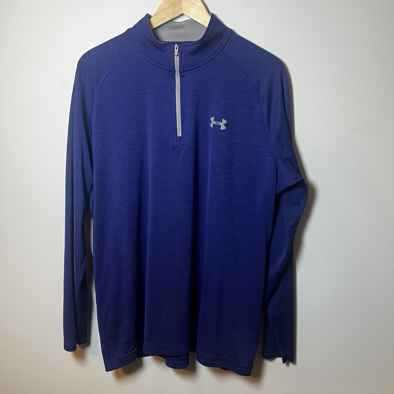 Under Armour HeatGear UA Tech 1/2 Zip Pullover Mens XL Royal Blue Loose Fit READ gallery