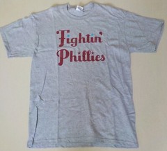 PHILADELPHIA PHILLIES S/S T SHIRT MEN’S M L XL 2X NWOT GRAY 100% COTTON FIGHTIN