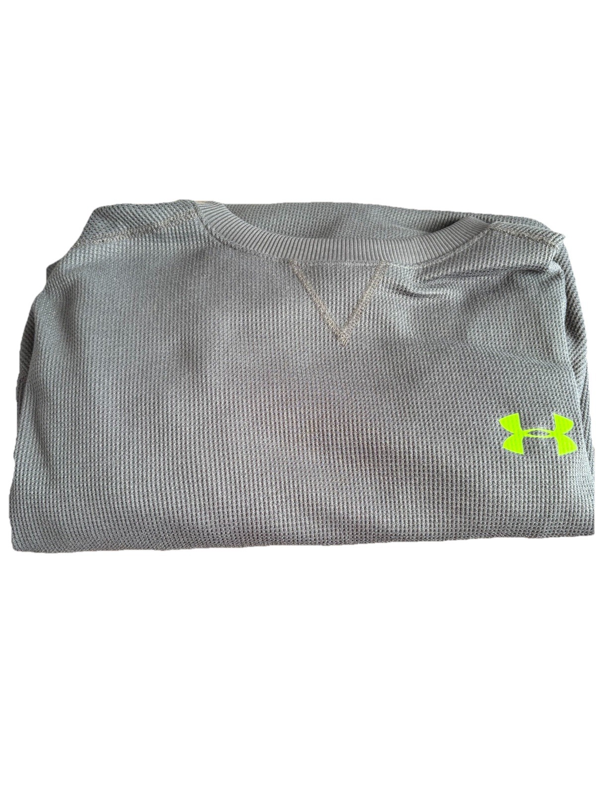 Under Armour ColdGear Gray Neon Yellow XL Moisture Wicking Pullover T-Shirt gallery