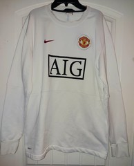 Nike Manchester United White Soccer Training Sweatshirt Great Cond LARGE MEN’S