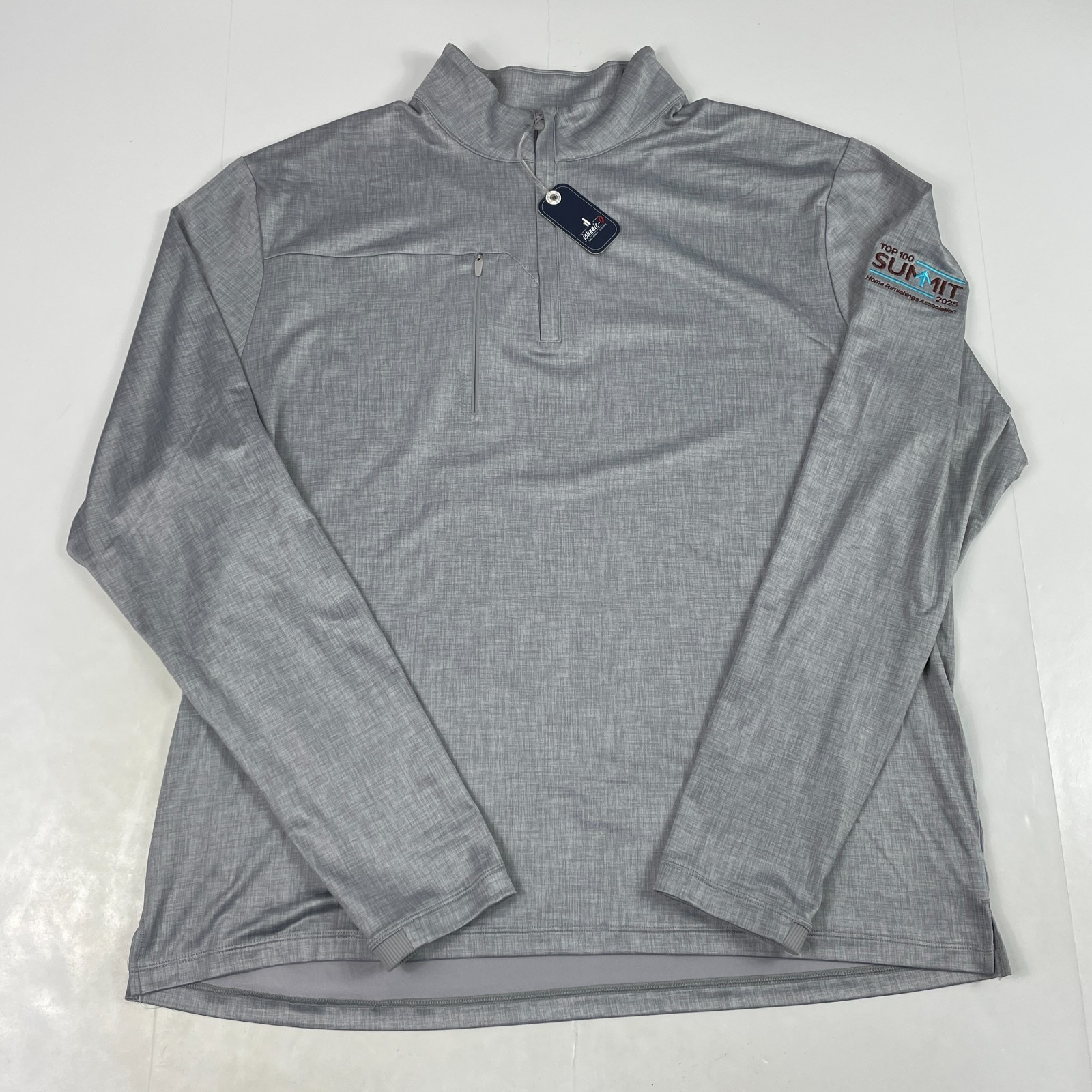 Johnnie O Shirt Mens Large Gray Performance 1/4 Zip Pullover Golfing Workout Gym gallery