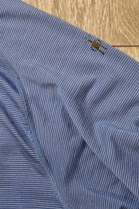Smartwool 1/4 Zip Up Merino 150 Top Blue Striped Men’s Size Lg Wool Nylon Blend gallery
