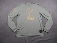 Roark Run Amok Shirt Mens Medium Green Follow The Stream Graphic Long Sleeve